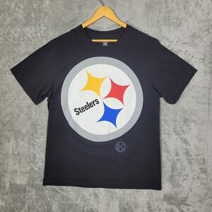 Pittsburgh Steelers Shirt Mens XL Black NFL Football Tee Reebok Cotton Throwback